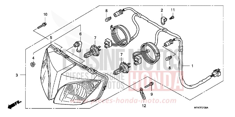 SCHEINWERFER von CBF1000 ABS PEARL SIENA RED (R320) von 2007